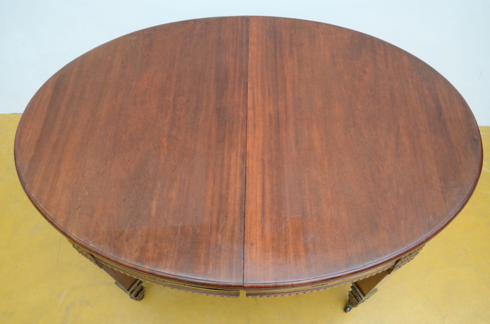 Empire style mahogany table with gilt bronze fittings (78x140x104 cm) - Image 3 of 3