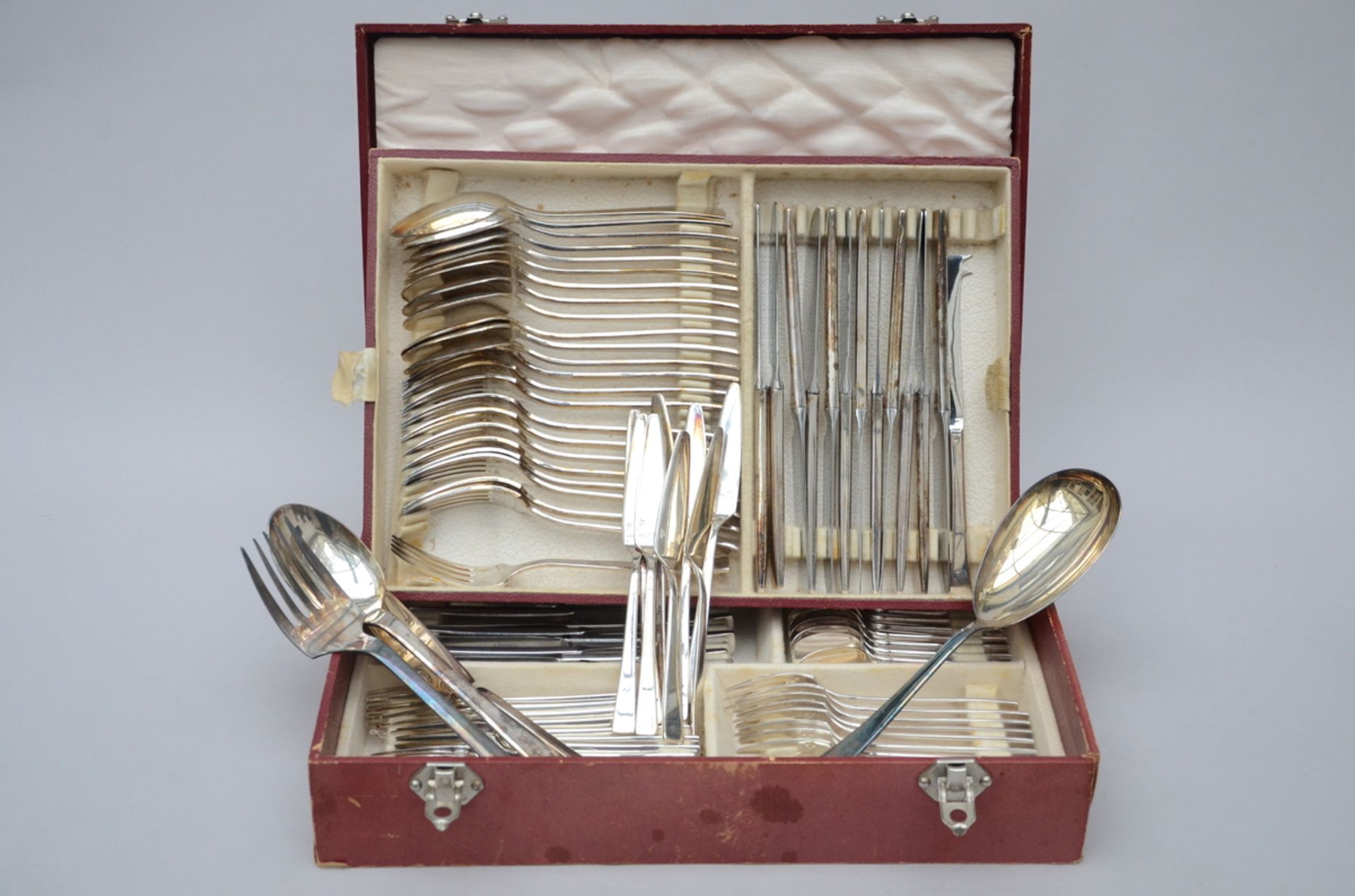 Cutlery set in silver plated metal by Christofle 'model Concorde'