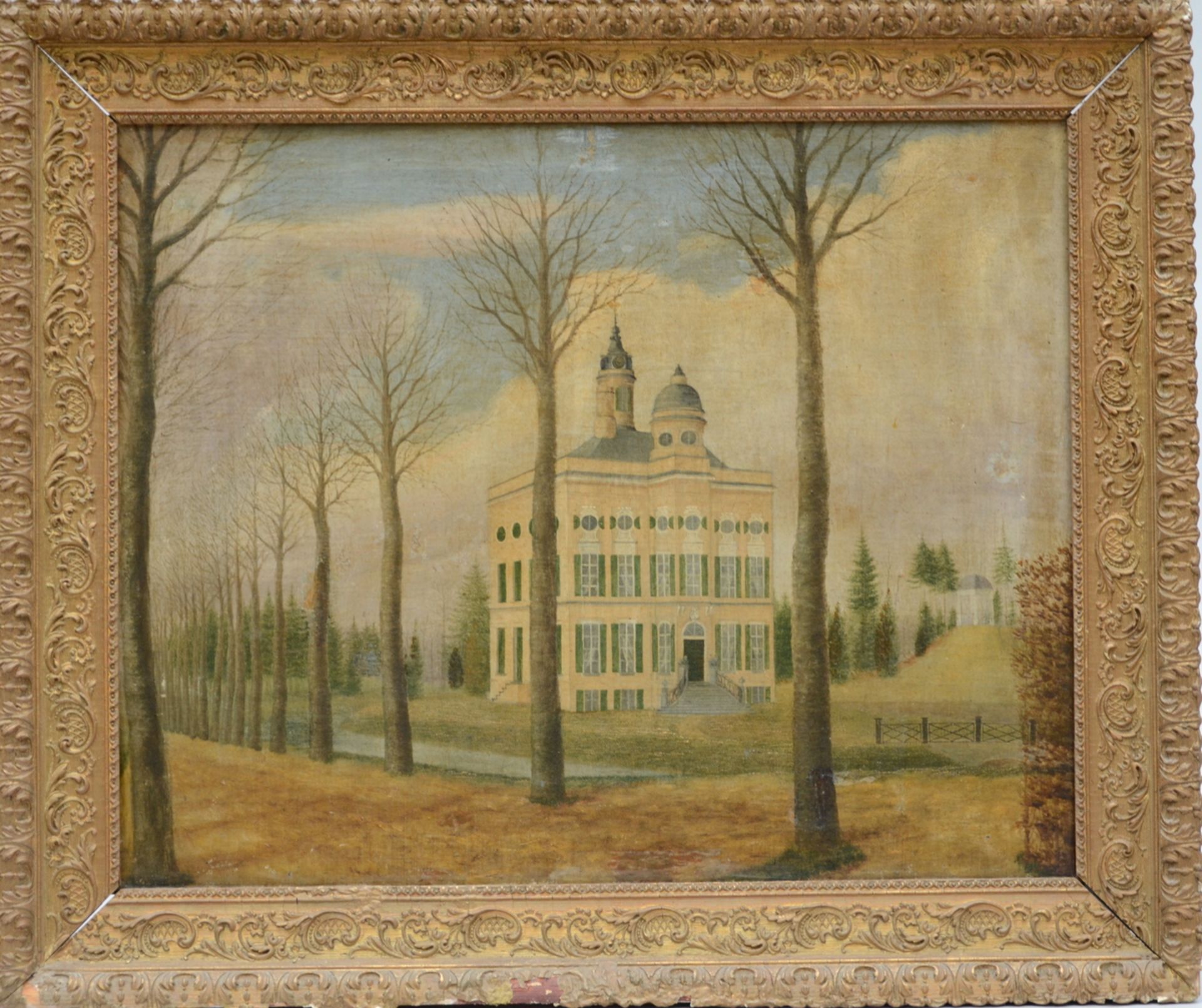 Anonymous (19th century): painting (o/c) 'view of a castle' (50x62 cm) - Image 2 of 4