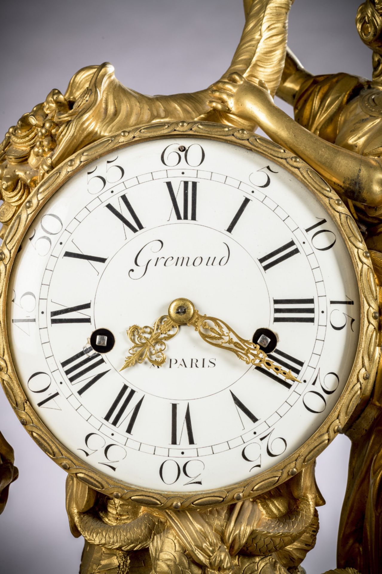 Louis XVI clock in gilt bronze by Gremoud à Paris (60x48x24) (*) - Image 2 of 5