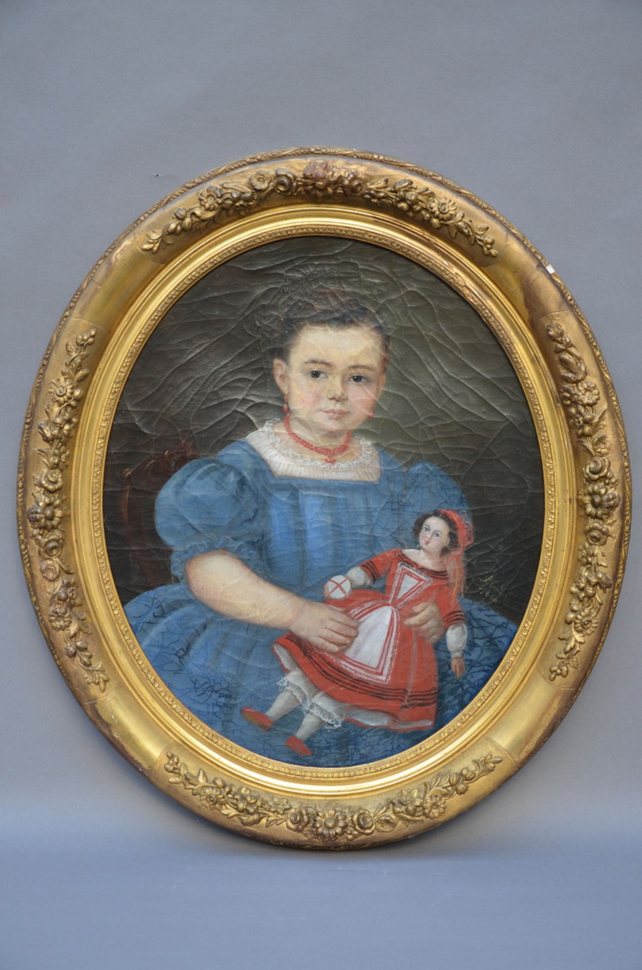 Blondel 1864: painting (o/c) 'child with doll' (62x52 cm)