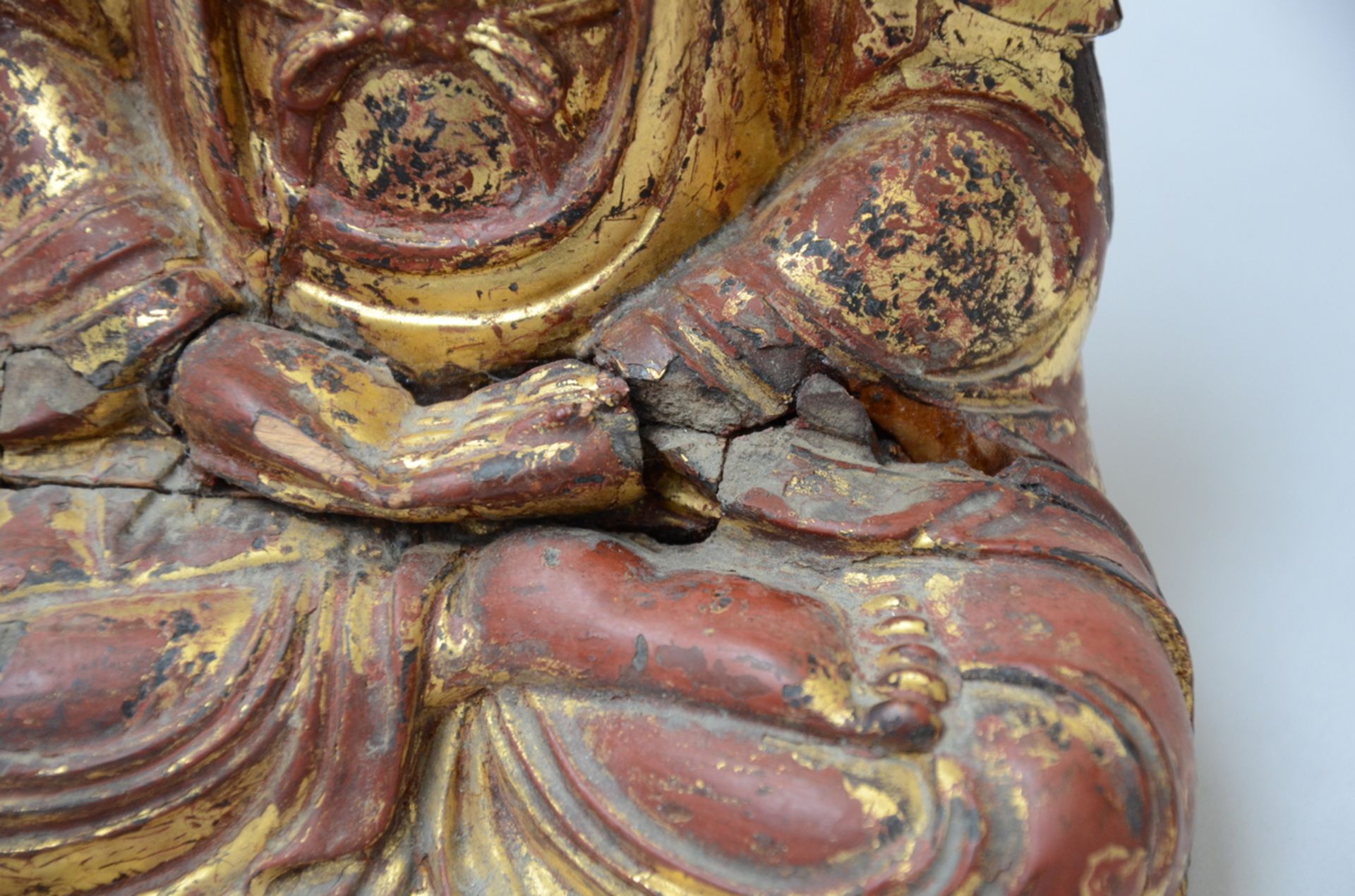 A Chinese bodhisattva in lacquered wood, 18th century (h22cm) (*) - Bild 5 aus 6