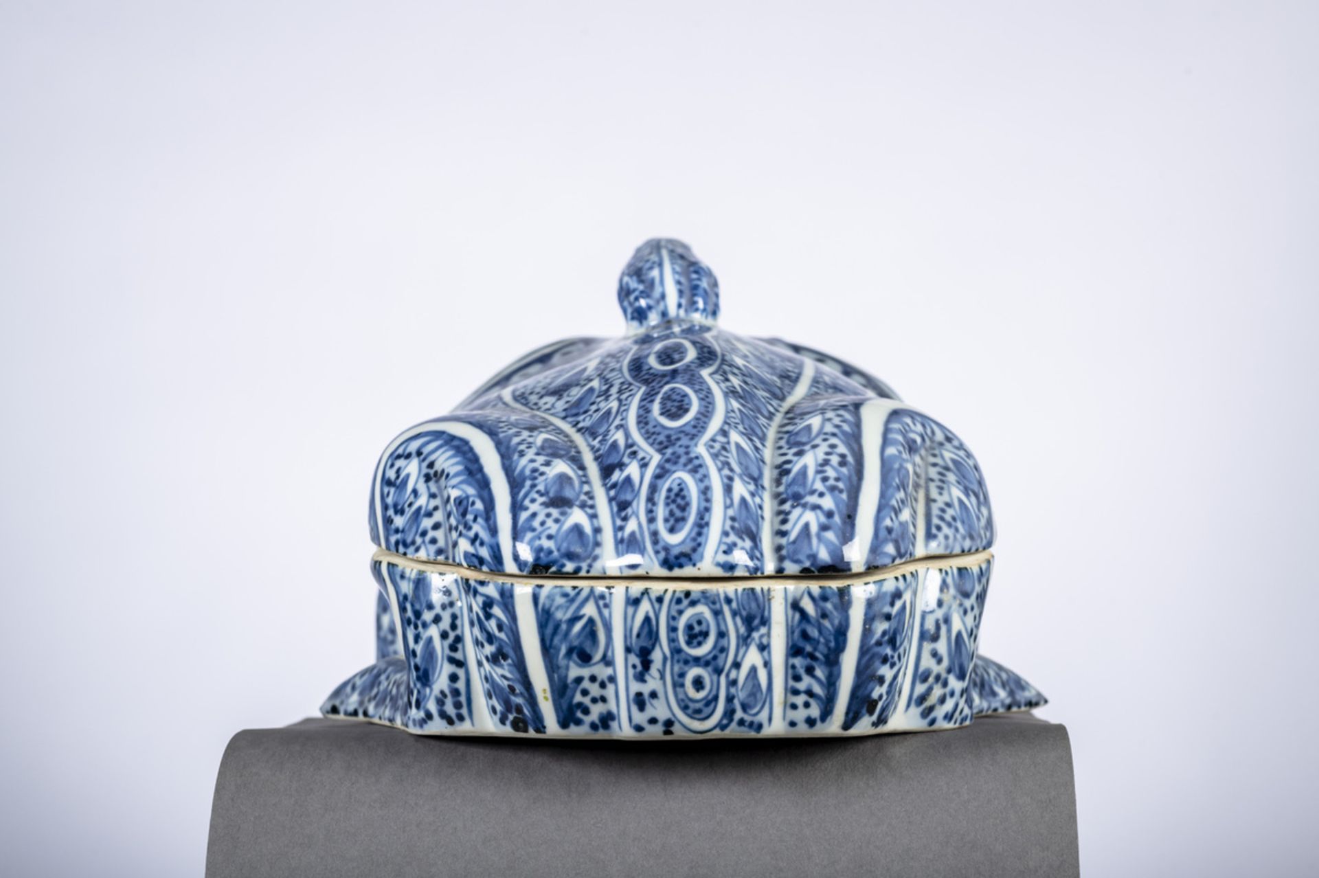 Toad-shaped tureen in Chinese blue and white porcelain (13x26cm) - Image 3 of 4