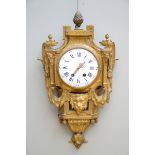 Louis XVI wall clock in gilt bronze 'Richelet ‡ Paris', 18th century (h70x38cm)