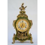 A Louis XV style cartel clock in vernis Martin (h90cm)