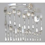 A silver-plated cutlery set in Louis XV style, consisting of approximately 155 pieces