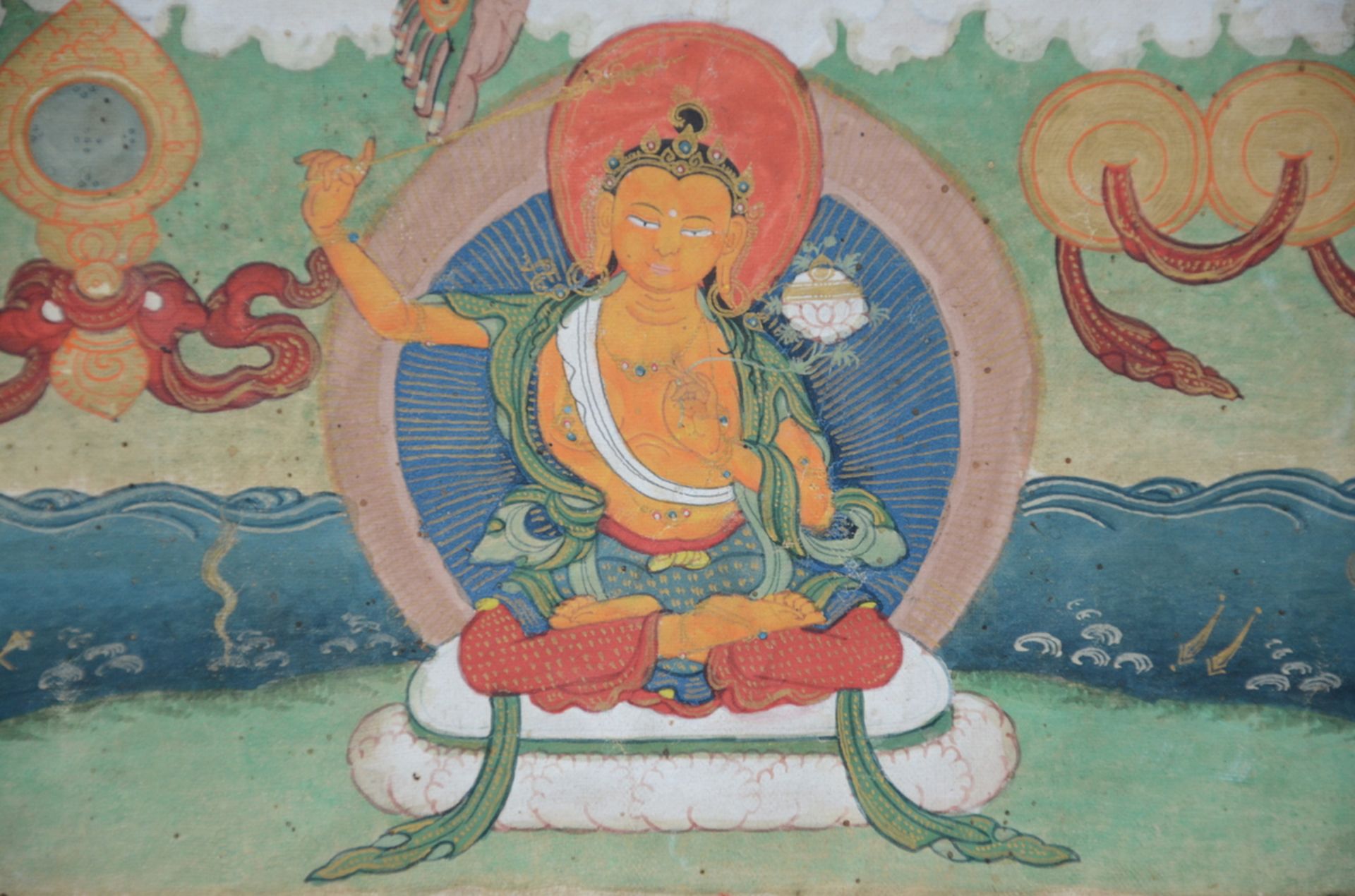 Tibetan thangka 'green tara', 19th century (59x40cm) - Image 4 of 4