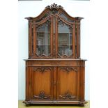 LiËge display cabinet in fruit wood, Louis XV style (230x140x63cm)