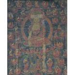 Tibetan thangka 'Buddha', 19th century (62x50cm) (*)