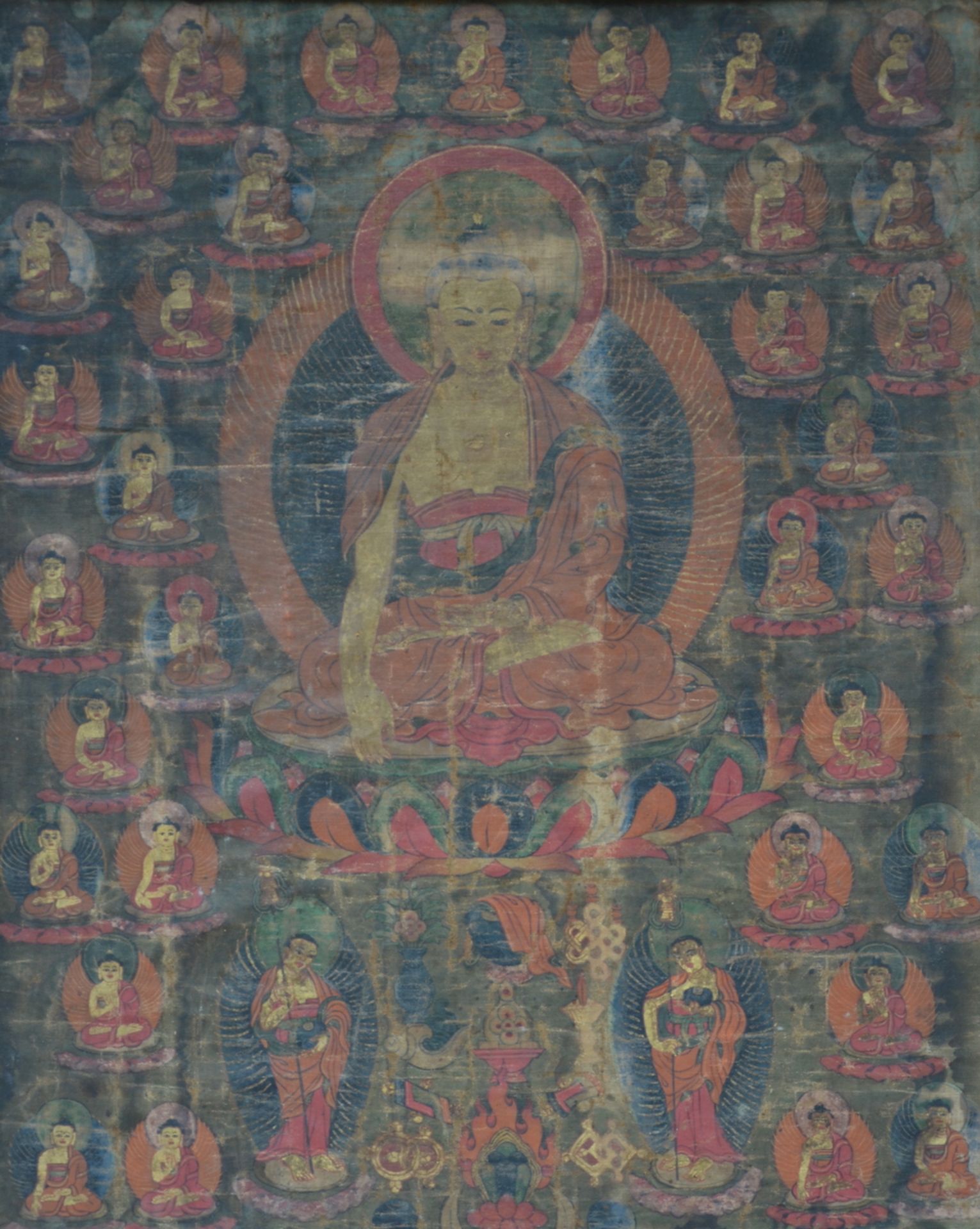 Tibetan thangka 'Buddha', 19th century (62x50cm) (*)
