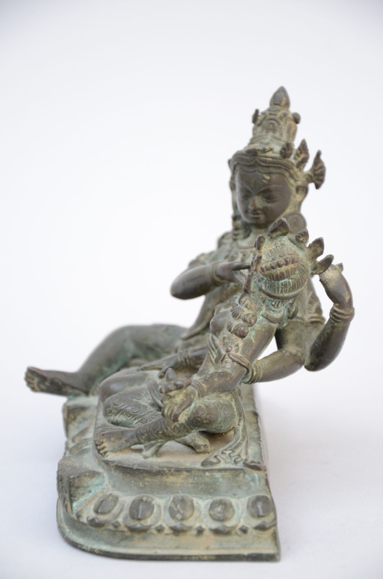 Nepalese bronze sculpture 'Shiva and Parvati' (15x18x9cm) - Image 4 of 6