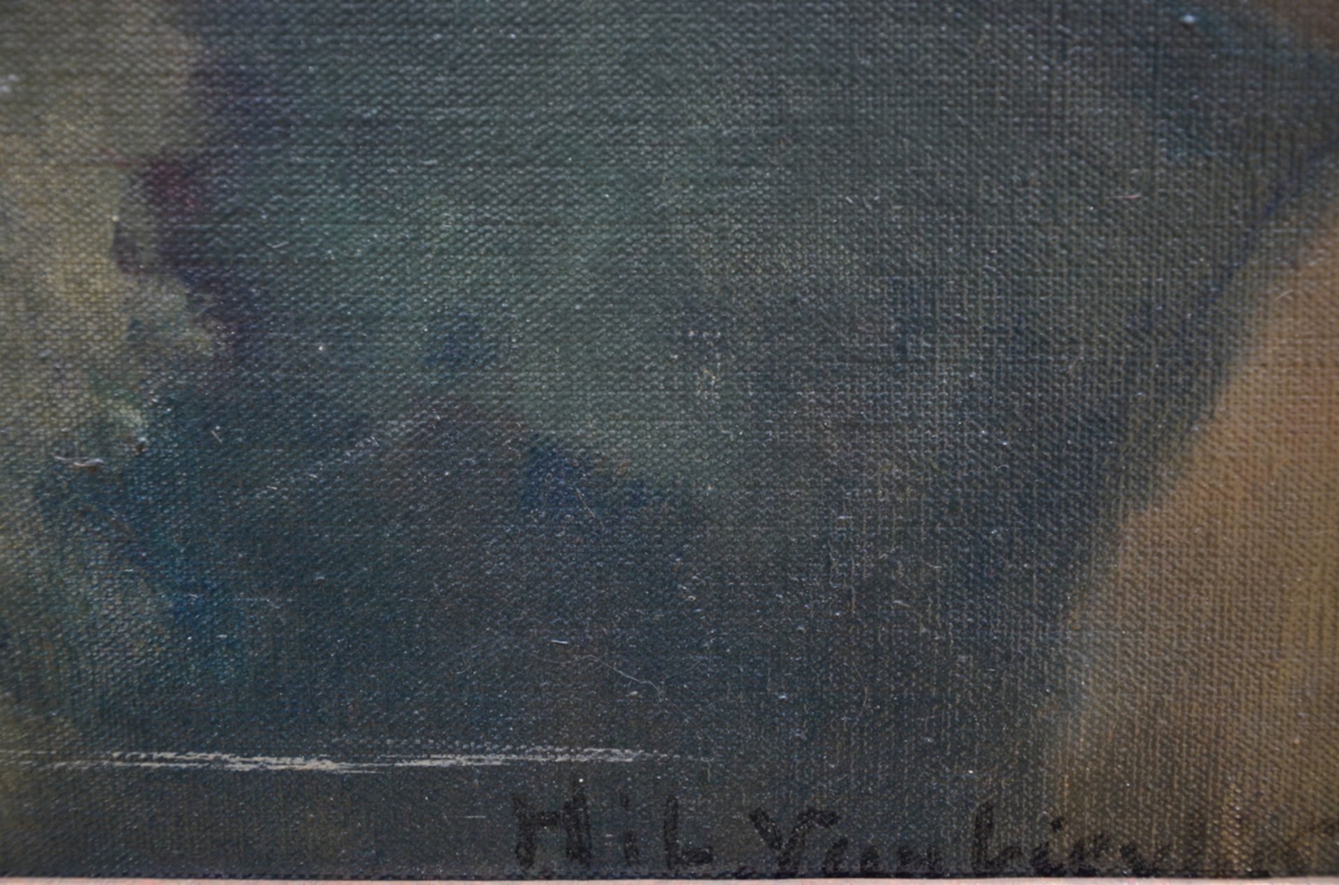 Hilaire Vanbiervliet: painting (o/c) 'faces' (60x50cm) - Image 3 of 4