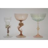 Three decorative glasses in Murano (h16 - 20)