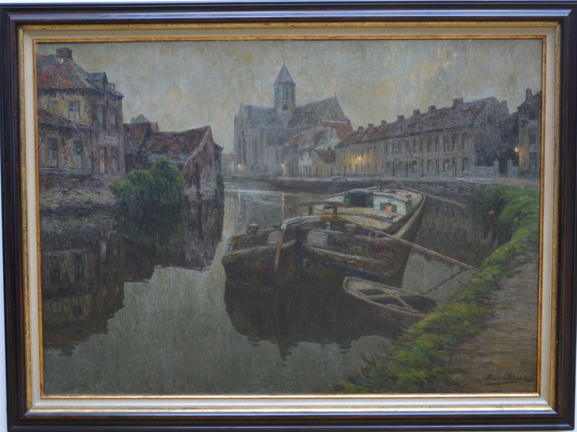 Louis Clesse 1928: painting (o/c) 'Oudenaarde' (175x125cm) - Image 2 of 4