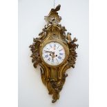 Bronze wall clock in Louis XV style (70x35cm) (*)