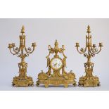 A gilt bronze clock set in Louis XVI style (53x44x16cm) (h68cm)