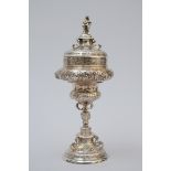 A lidded beaker in silver, 19th century (h33.5cm)