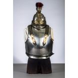 A French cuirasse with helmet, model 1825 (h31cm and 51x57)