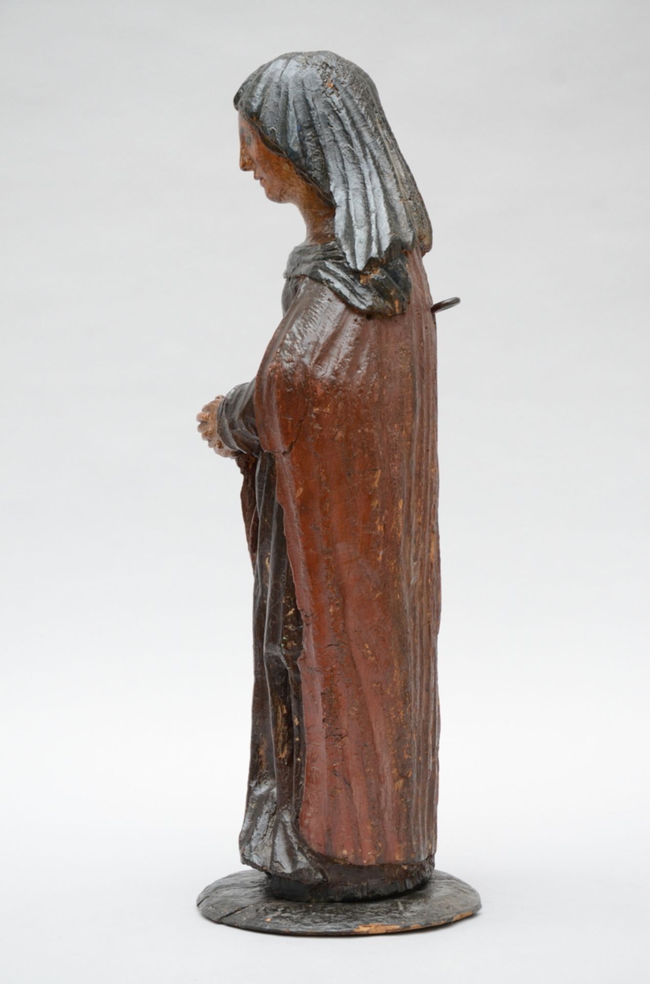 A wooden statue 'Madonna' (h73cm) (*) - Image 3 of 3