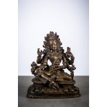 Nepalese statue in gilt bronze 'Vasudhara', 17th/18th century (6.5x5.5x4cm)