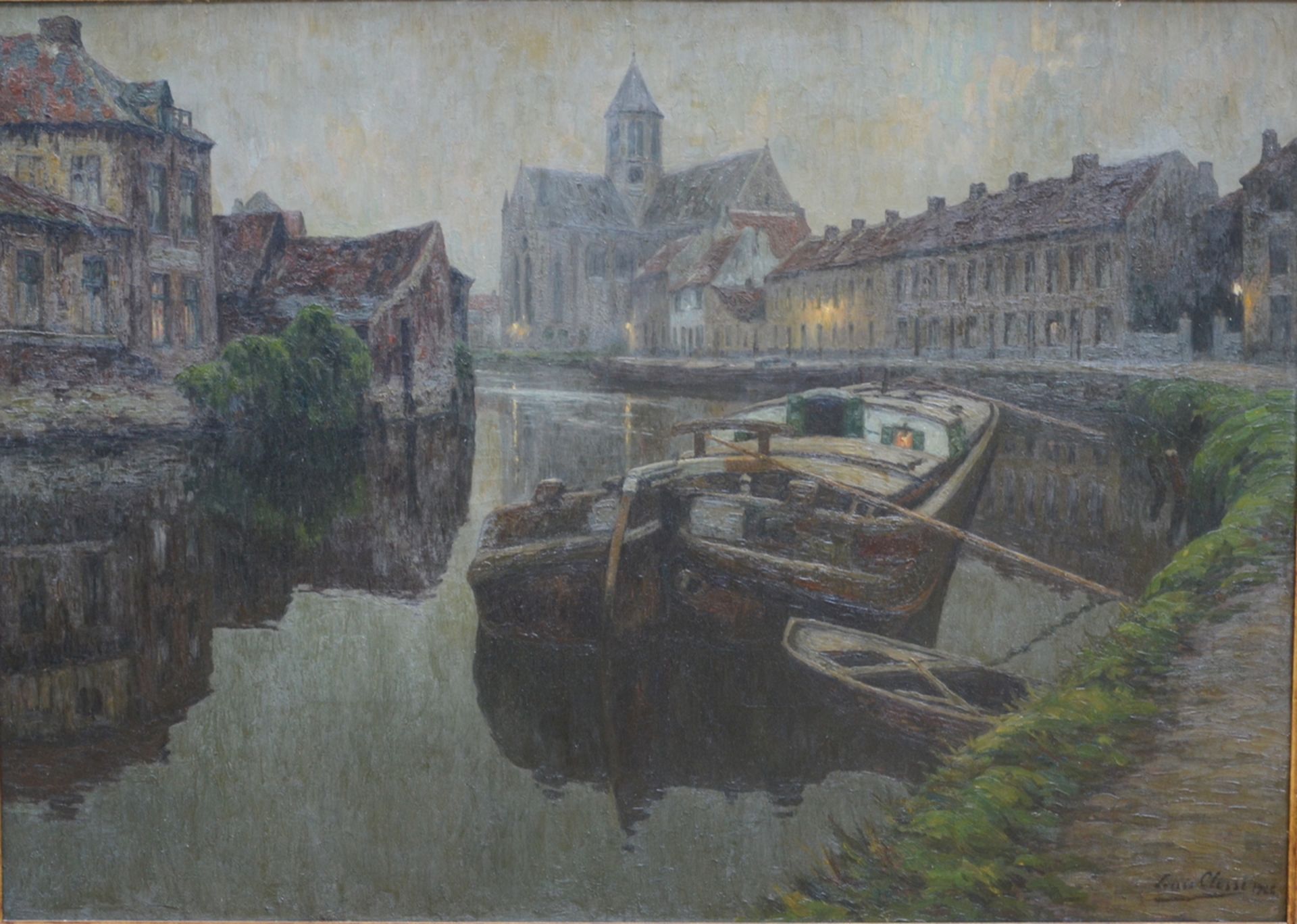 Louis Clesse 1928: painting (o/c) 'Oudenaarde' (175x125cm)