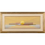 Felix De Boeck 1923: painting (o/p) 'abstract composition' (21x61cm)