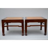 A pair of Chinese side tables in exotic wood (46x60x60cm)