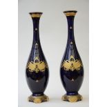A pair of vases in Limoges faience, late 19th century (h67cm) (*)
