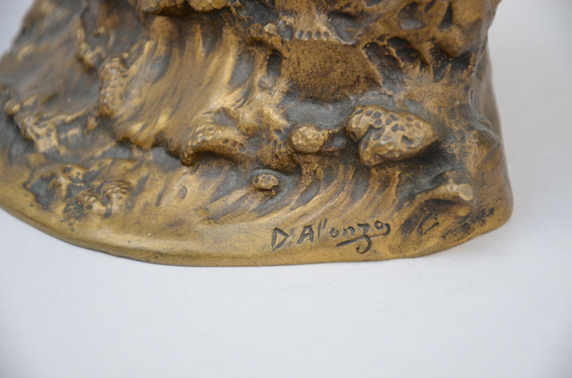 Dominique Alonzo: gilt bronze sculpture 'the breeze' (h29cm) - Image 4 of 5