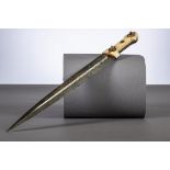 Kindjal dagger with gilt inlaywork, Caucasus 19th century (length 51cm)