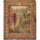 A 17th century Brussels tapestry 'Archer', signed IFVH(328x278cm)