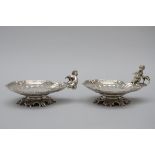 A pair of silver Louis XV style trays, Wolfers (15x29x23cm)