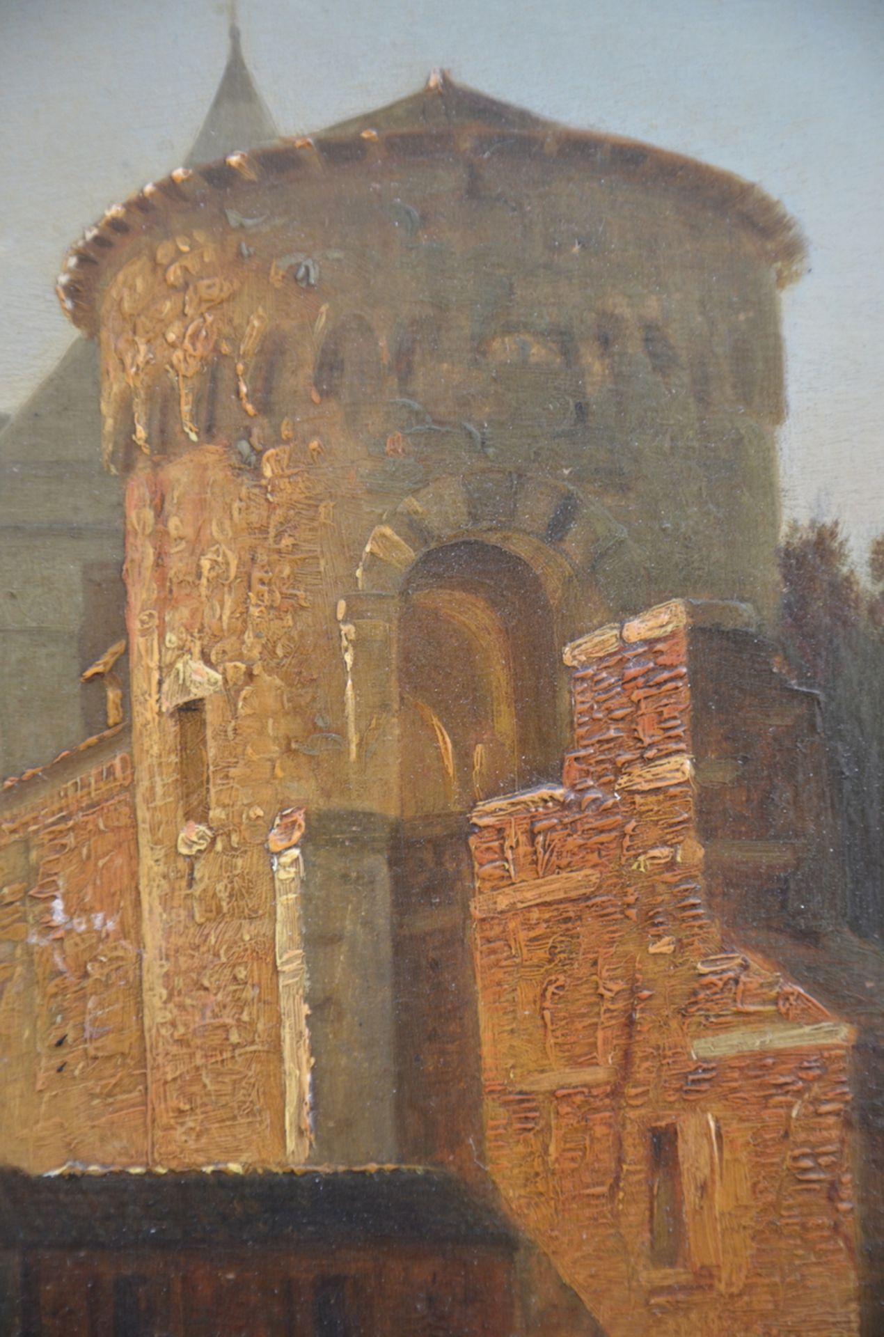 FranÁois Boulanger: painting (o/p) 'city gate' (35x29) - Image 5 of 6