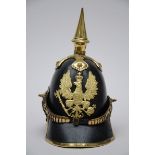 Leather officer helmet 'Pickelhaube', Prussia (h37.5cm)