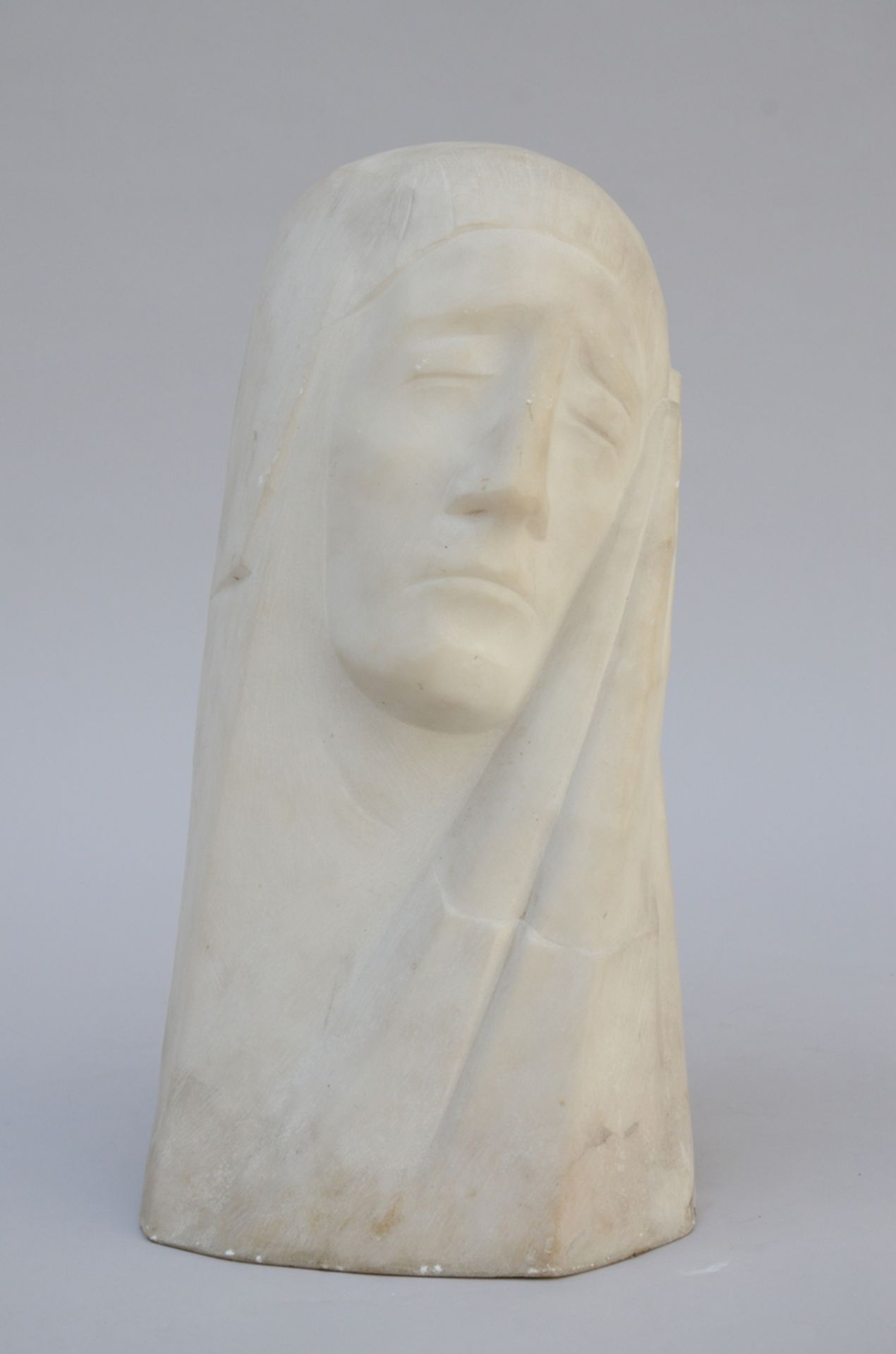 Antoon Van Parys 1930: marble bust 'Madonna' (h43cm) (*)