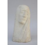 Antoon Van Parys 1930: marble bust 'Madonna' (h43cm) (*)