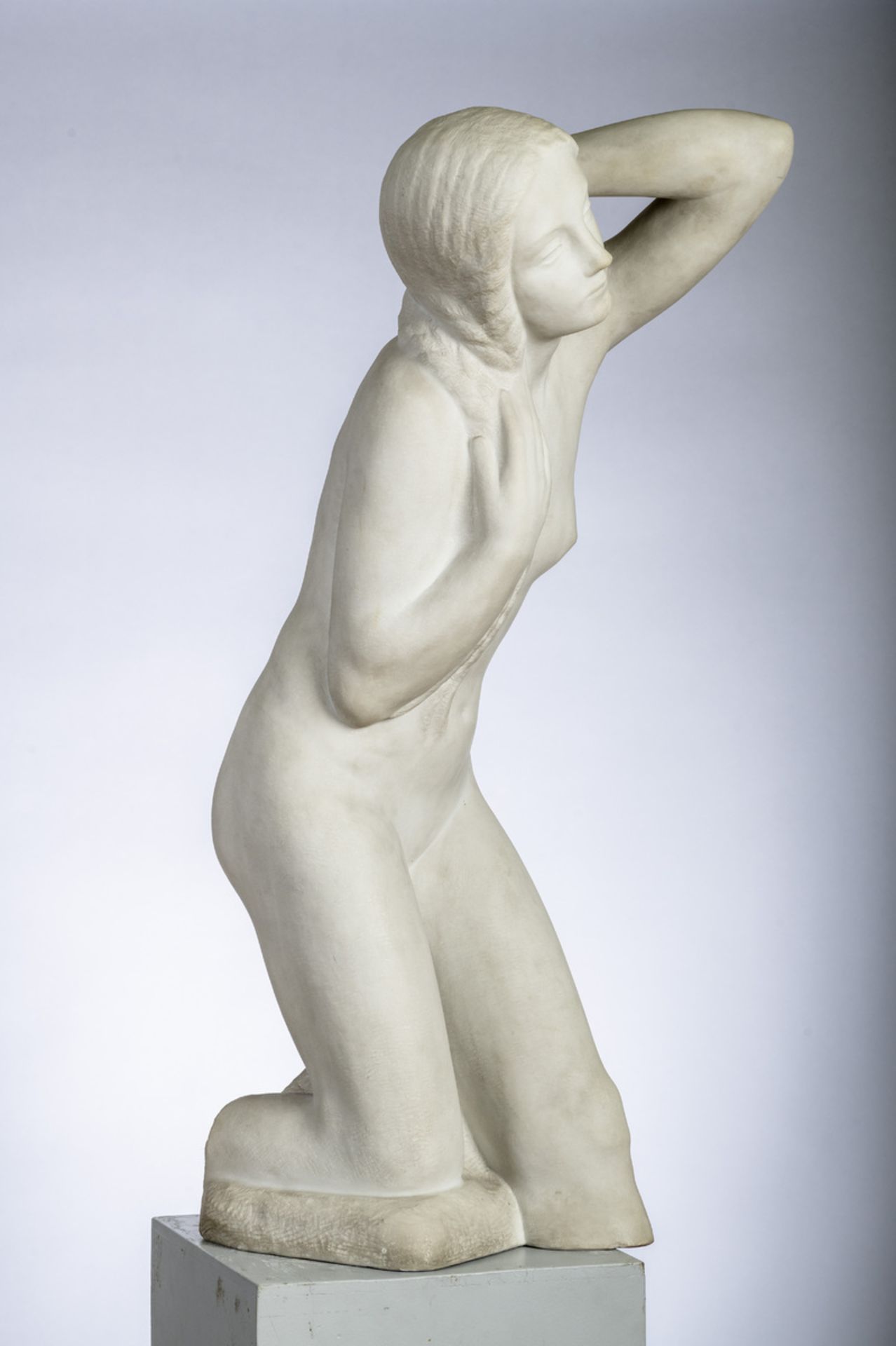 Leon Sarteel: marble statue 'female nude' (h86cm) - Image 3 of 8