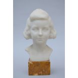 Geo Verbanck: marble bust 'portrait of a young girl' (h34cm)