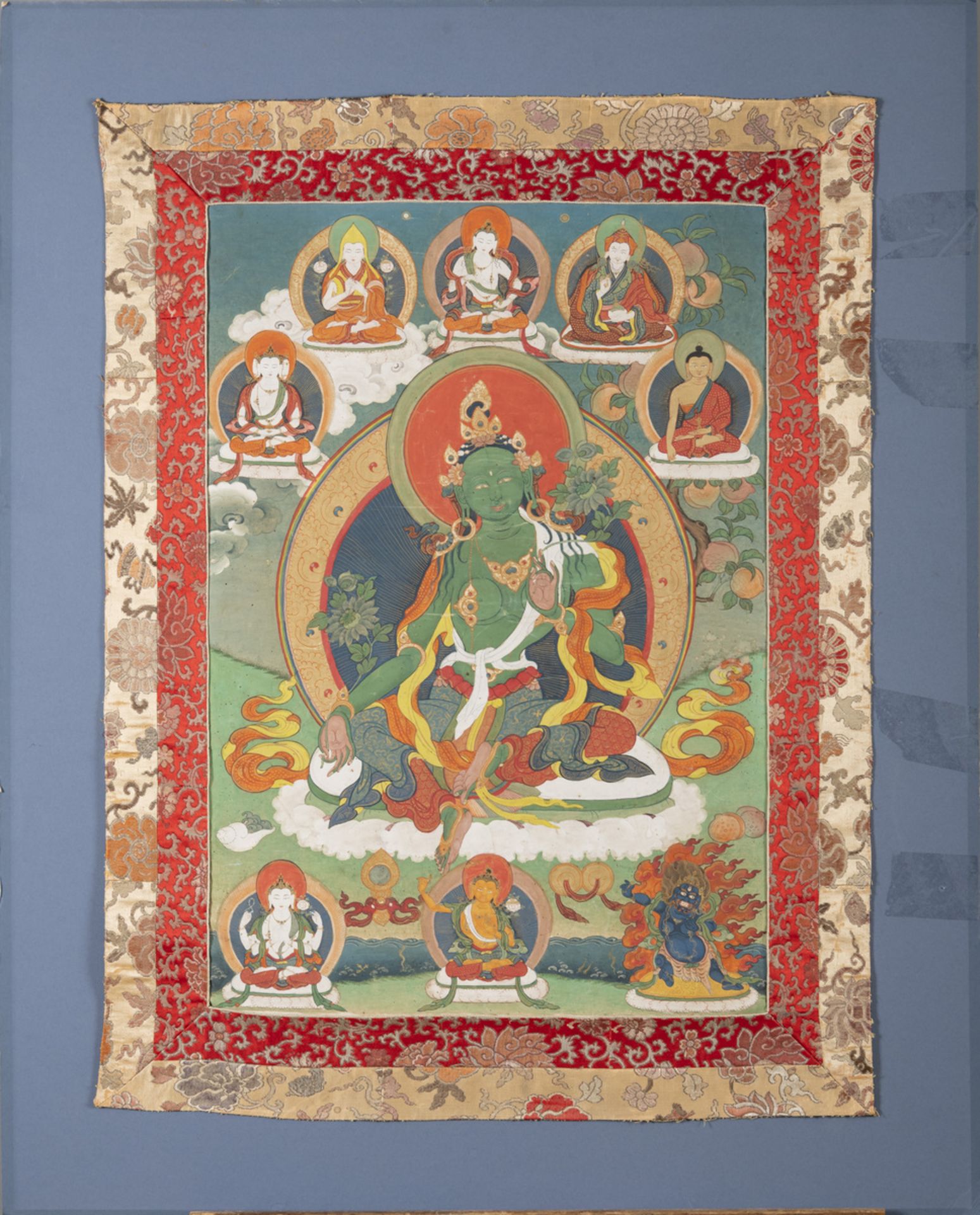 Tibetan thangka 'green tara', 19th century (59x40cm)