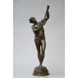 FranÁois Rousseau: sculpture in bronze 'musician' (h84cm)