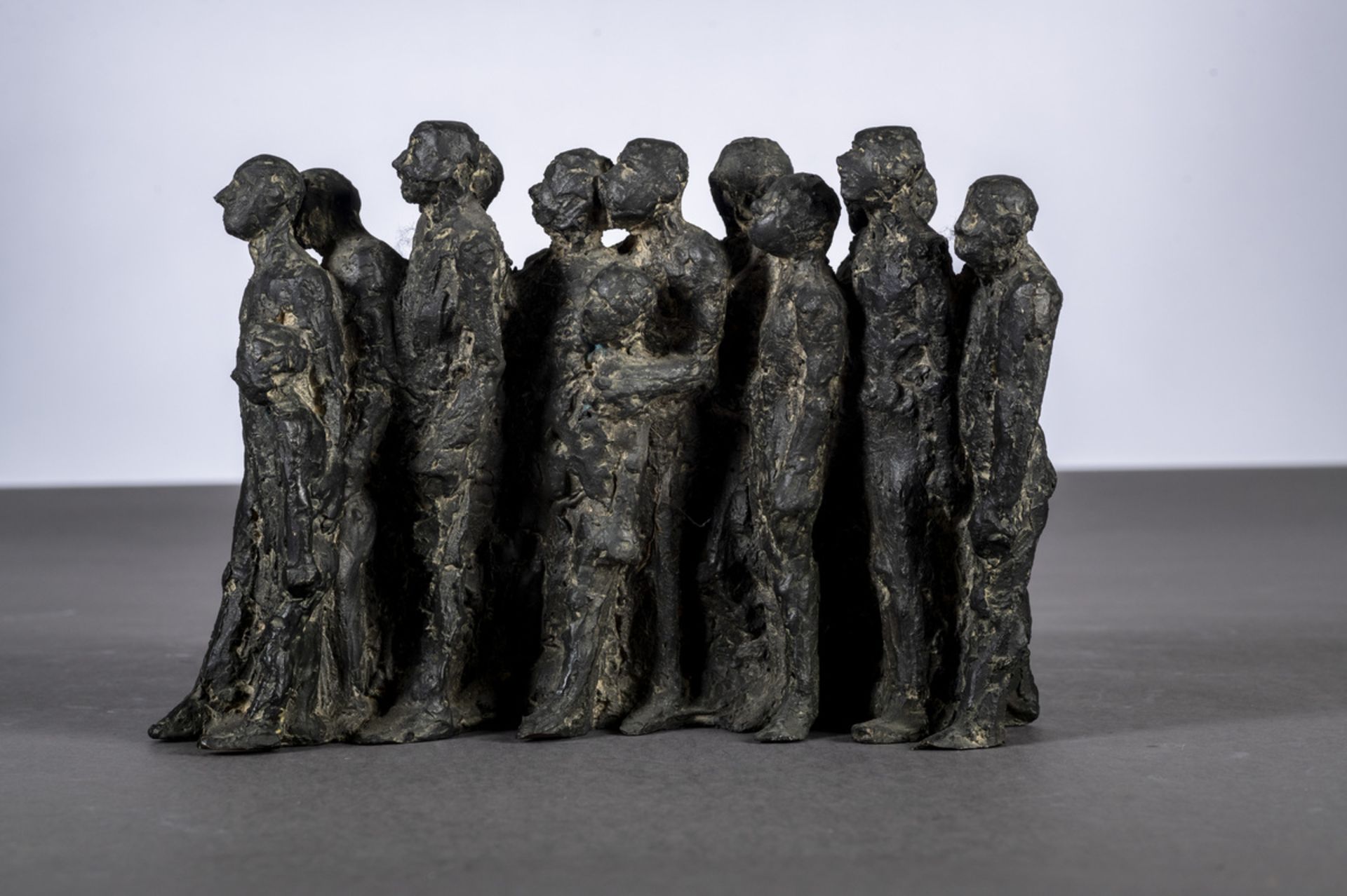 Mady Andrien: bronze sculpture (ed 4/6) 'bande d'amis' (20x26x17cm)
