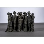 Mady Andrien: bronze sculpture (ed 4/6) 'bande d'amis' (20x26x17cm)