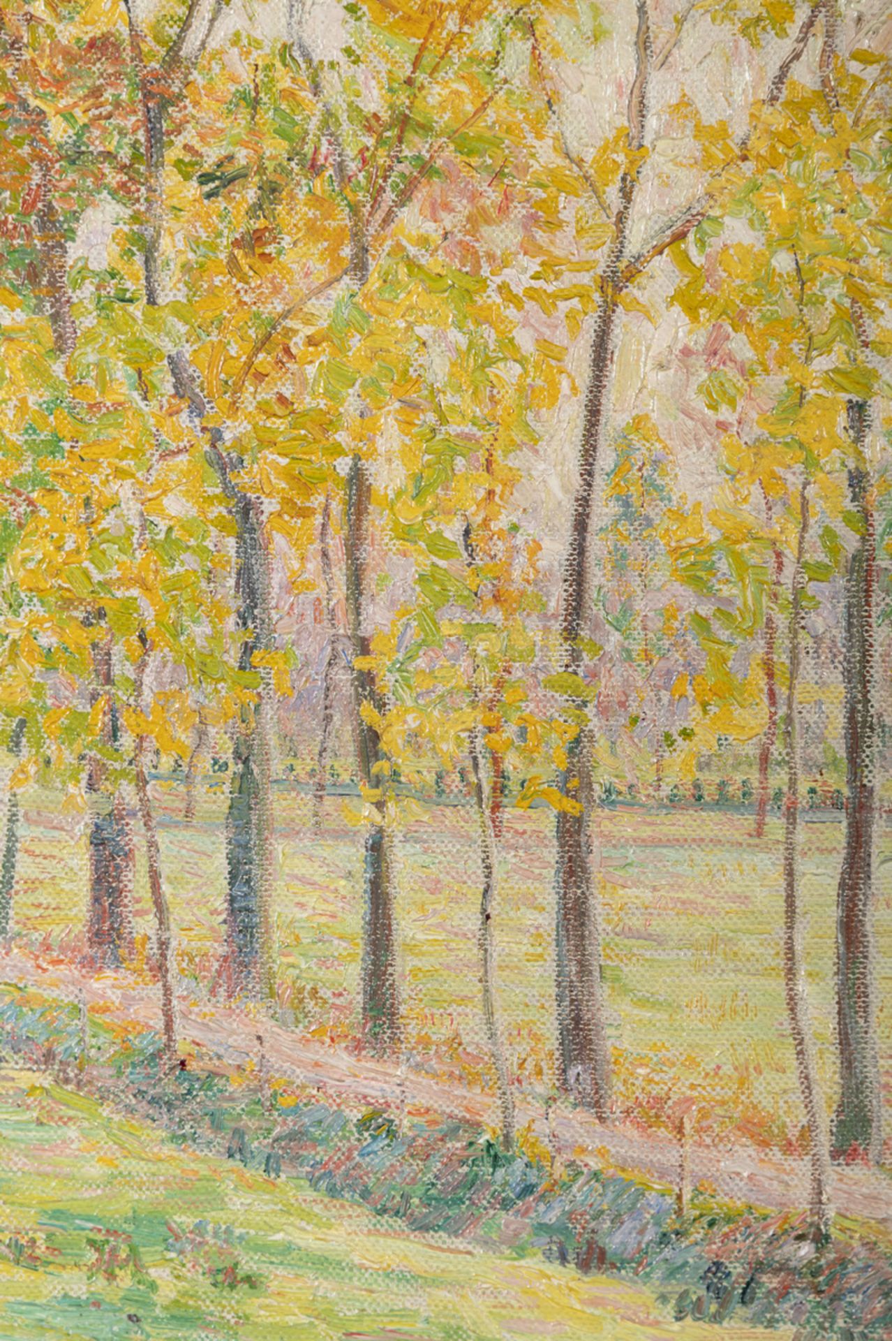 Anna De Weert: painting (o/c) 'country road with trees' (50x50cm) - Image 2 of 5