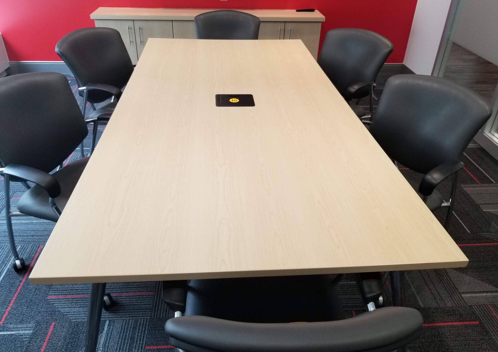 TEKNION - BOARD ROOM TABLE W/ POWER AND ADJUSTABLE LEG LEVELERS - 48"W x 96"L x 29.5" H - (*NO