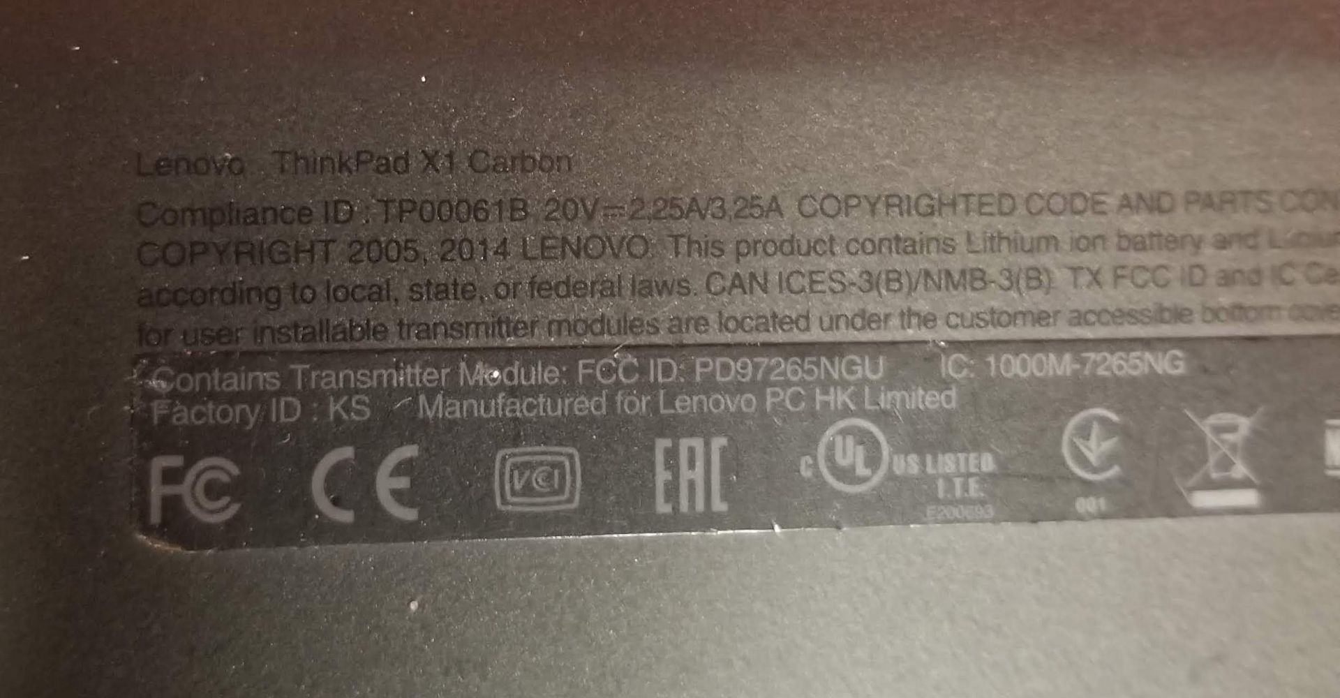 LENOVO - X1 CARBON CORE i7 - Image 5 of 6