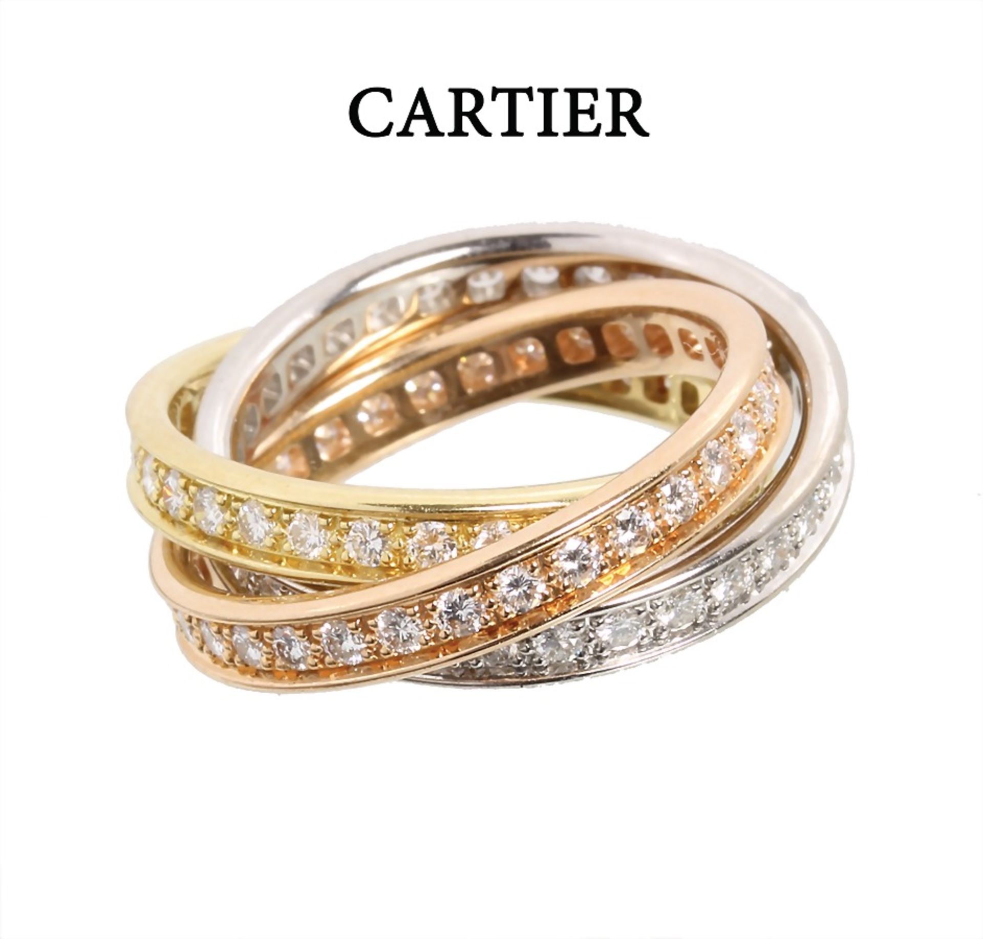 ring classic by CARTIER from the series TRINITY, yellow gold/white gold/red gold 750/000, ...