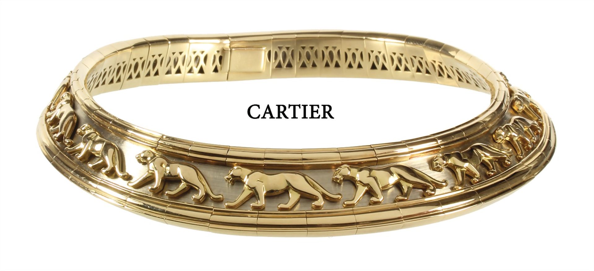 pharaoh-necklace, CARTIER Model Panthère, yellow gold/white gold 750/000, signed 68359 Cartier ...