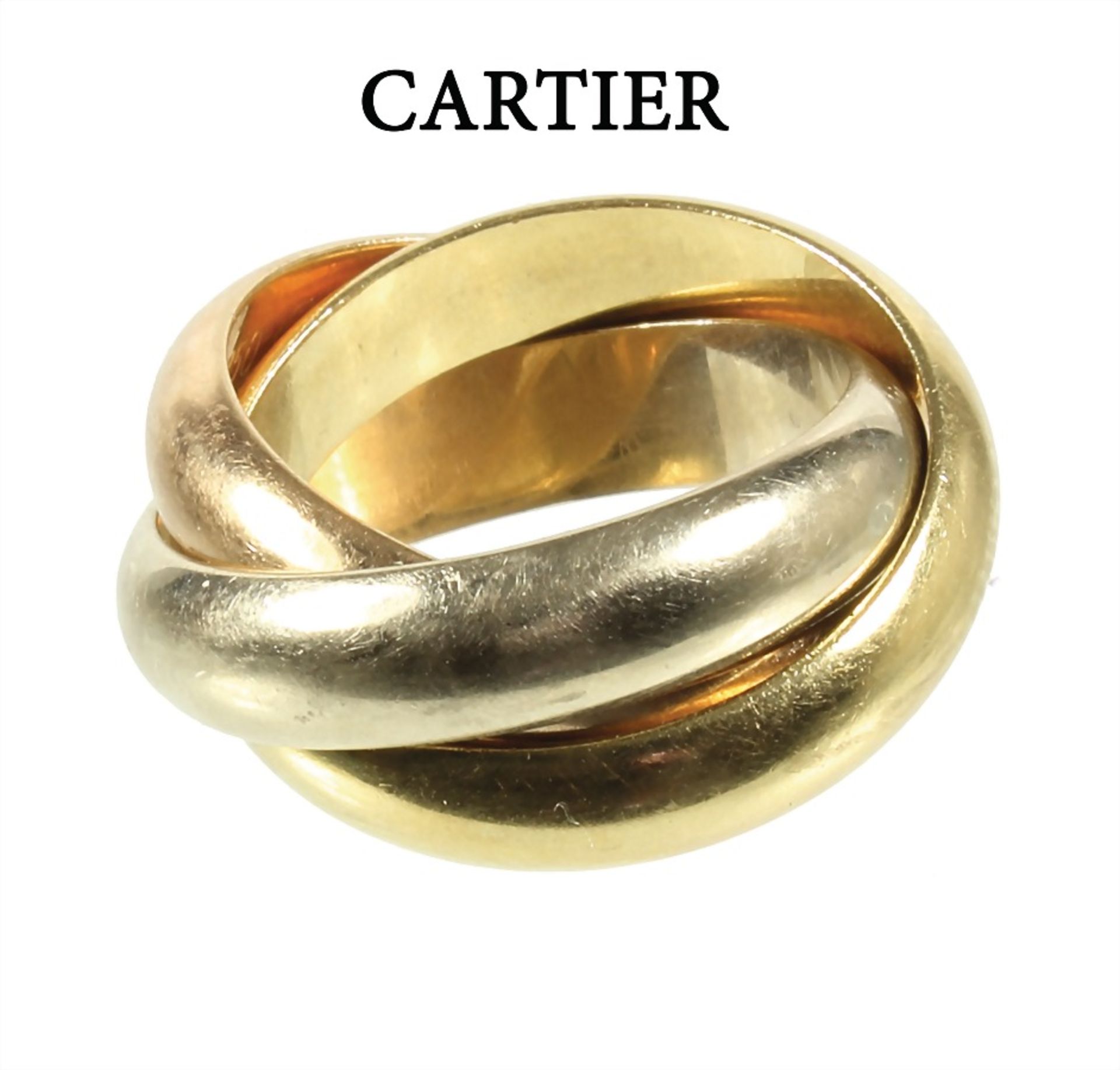 ring, "CARTIER" (Trinity), yellow gold/white gold/red gold 750/000, signed Cartier 1997 46, ...