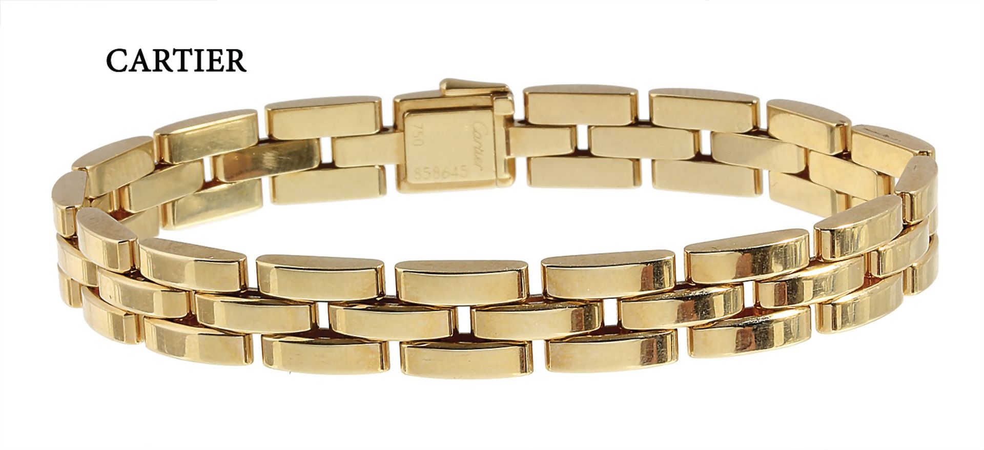 bracelet by CARTIER Maillon de Panthère, yellow gold 750/000, signed: Cartier 858645, box ...