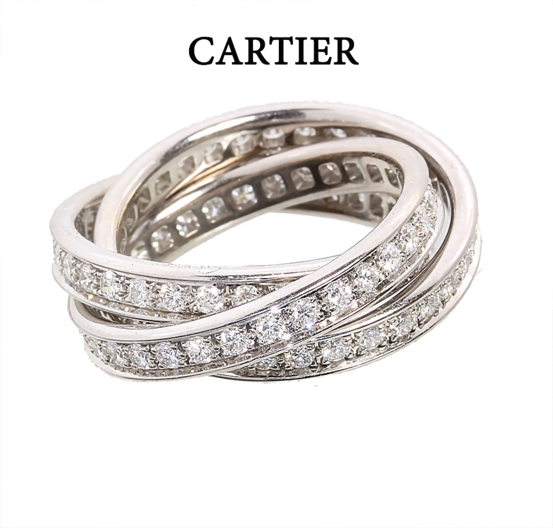 ring classics from the CARTIER series TRINITY, white gold 750/000, signed: Cartier 829934, 96 ...